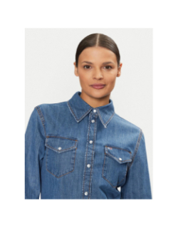 Robe chemise en jean regular western bleu femme - Tommy Jeans