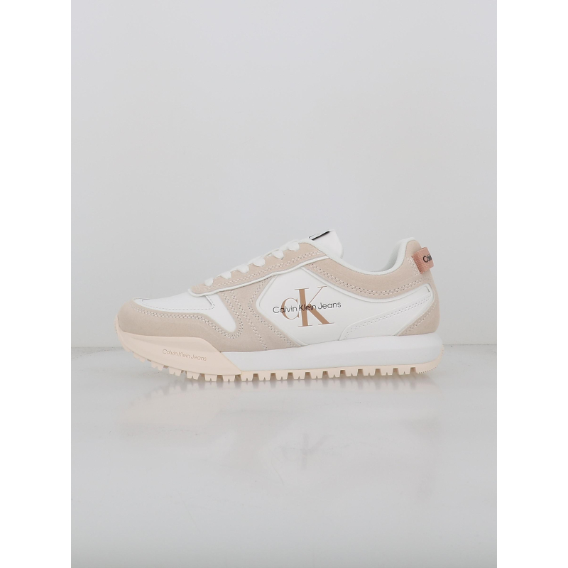 Baskets toothy runner blanc beige femme - Calvin Klein Jeans