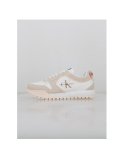 Baskets toothy runner blanc beige femme - Calvin Klein Jeans