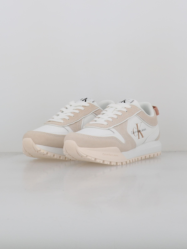 Baskets toothy runner blanc beige femme - Calvin Klein Jeans