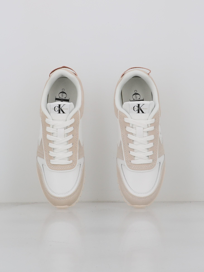 Baskets toothy runner blanc beige femme - Calvin Klein Jeans