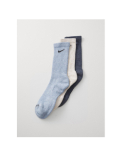 3 paires de chaussettes everyday plus crew bleu beige - Nike