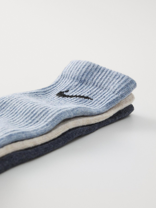 3 paires de chaussettes everyday plus crew bleu beige - Nike