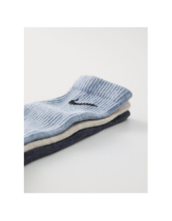 3 paires de chaussettes everyday plus crew bleu beige - Nike