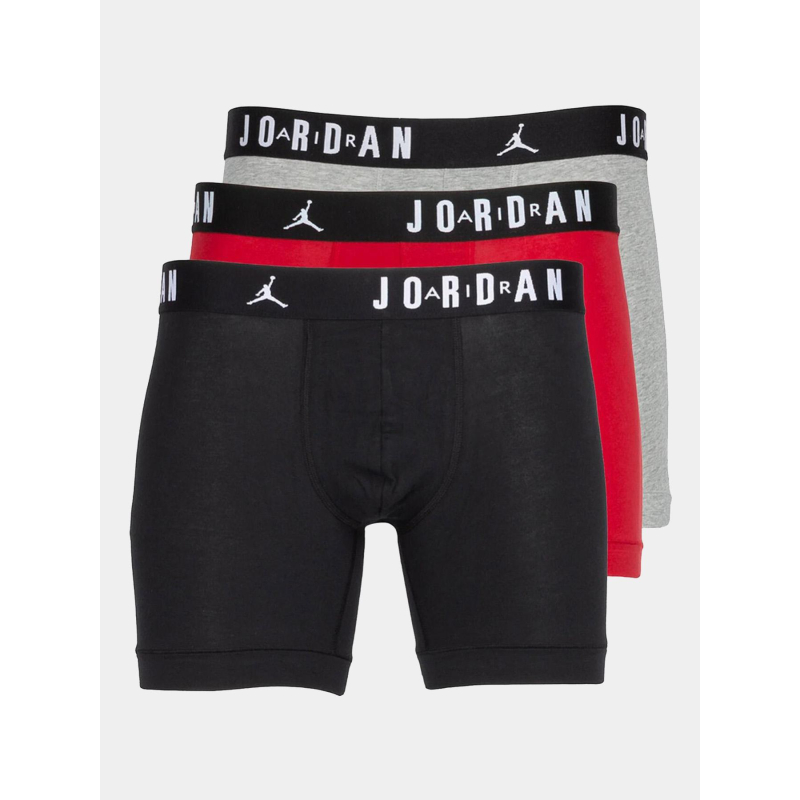 Pack 3 boxers flight noir gris rouge homme - Jordan