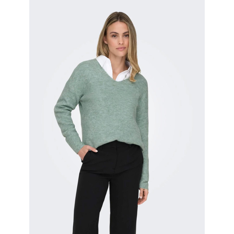 Pull col v camilla vert femme - Only