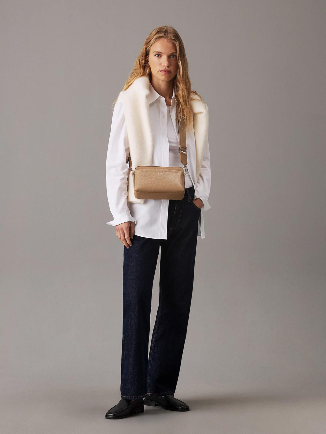 Sac bandoulière must conv camera beige femme - Calvin Klein