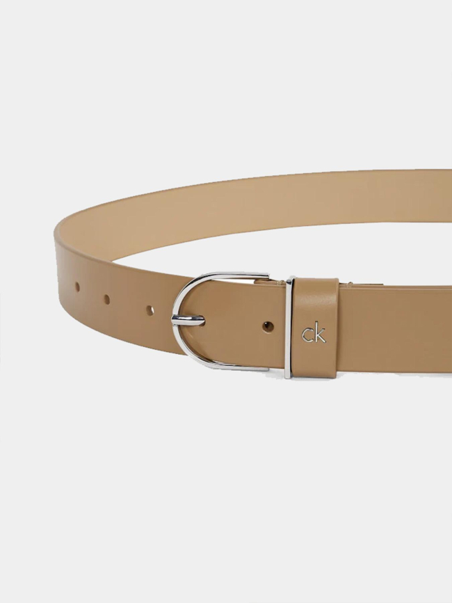 Ceinture en cuir metal loop marron femme - Calvin Klein