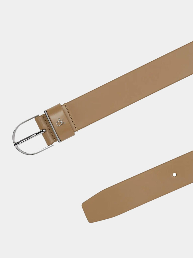 Ceinture en cuir metal loop marron femme - Calvin Klein