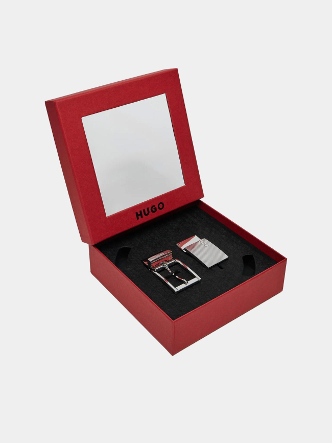 Coffret ceinture deux boucles garrick noir homme - Hugo