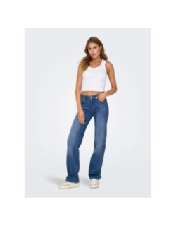 Jean droit blush medium bleu femme - Only