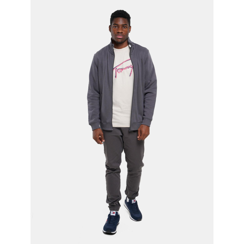 Sweat zippé regular fleece gris homme Tommy Jeans wimod