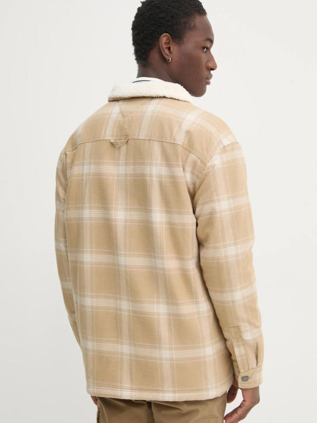 Veste sherpa à carreaux beige homme - Tommy Jeans