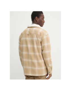 Veste sherpa à carreaux beige homme - Tommy Jeans