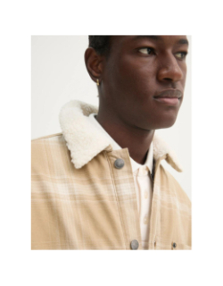 Veste sherpa à carreaux beige homme - Tommy Jeans