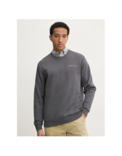 Sweatshirt regular linear logo gris homme - Tommy Jeans