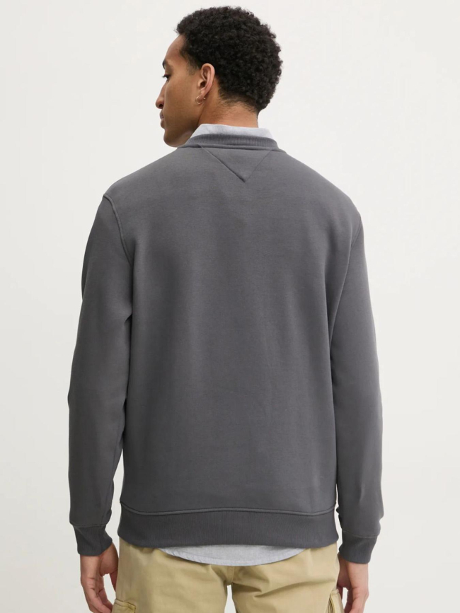 Sweatshirt regular linear logo gris homme - Tommy Jeans