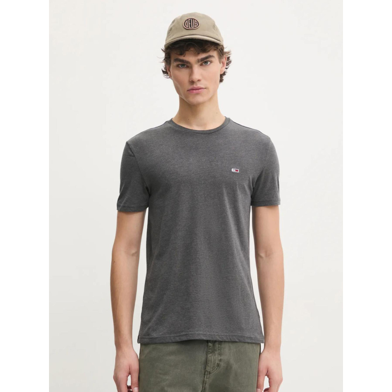 T-shirt slim jaspe gris anthracite homme - Tommy Jeans