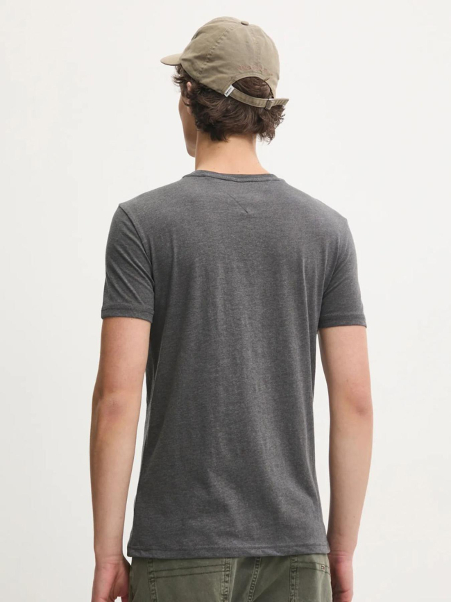 T-shirt slim jaspe gris anthracite homme - Tommy Jeans