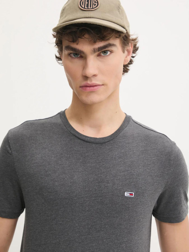 T-shirt slim jaspe gris anthracite homme - Tommy Jeans