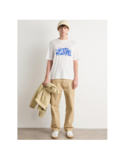 T-shirt nafralo blanc bleu homme - Hugo