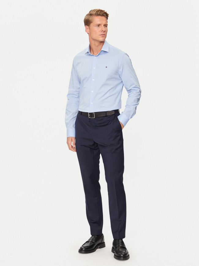 Chemise performance oxf piqué bleu homme - Tommy Hilfiger