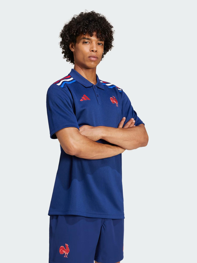 Polo ffr supporter 24/25 bleu marine homme - Adidas