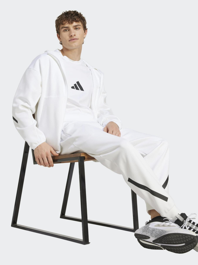 Sweat zippé Z.N.E blanc homme - Adidas