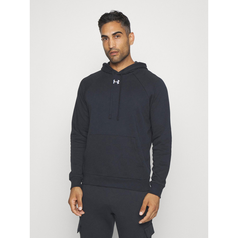 Sweat à capuche rival fleece noir homme - Under Armour