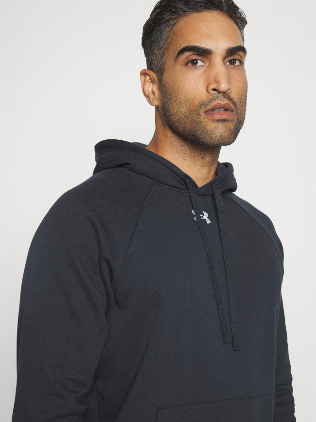 Sweat à capuche rival fleece noir homme - Under Armour