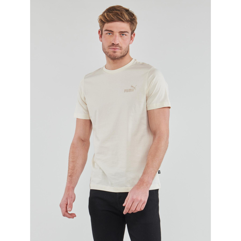T-shirt essential small logo blanc écru homme - Puma