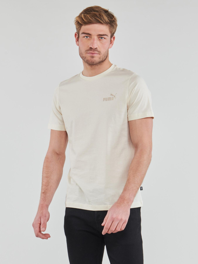 T-shirt essential small logo blanc écru homme - Puma