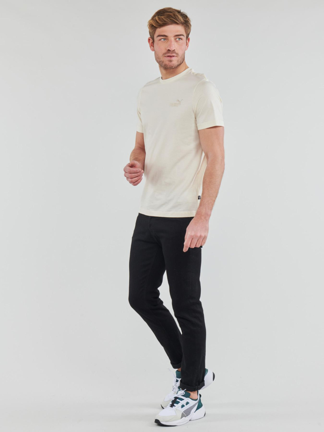 T-shirt essential small logo blanc écru homme - Puma