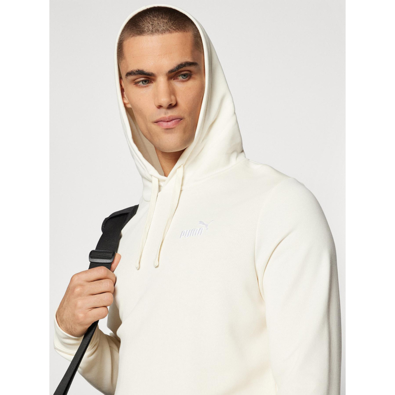 Sweat à capuche essential petit logo beige homme Puma wimod
