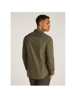 Chemise slim poplin stretch kaki homme - Calvin Klein