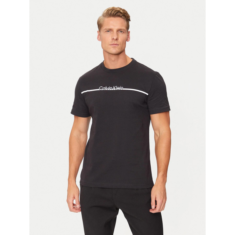 T-shirt split line logo noir homme - Calvin Klein