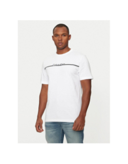 T-shirt split line logo blanc homme - Calvin Klein