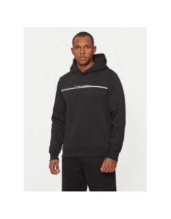 Sweat à capuche split line logo noir homme - Calvin Klein