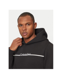 Sweat à capuche split line logo noir homme - Calvin Klein