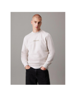 Sweat minimal logo beige homme - Calvin Klein Jeans