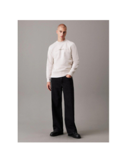 Sweat minimal logo beige homme - Calvin Klein Jeans