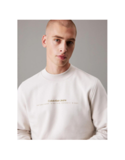 Sweat minimal logo beige homme - Calvin Klein Jeans