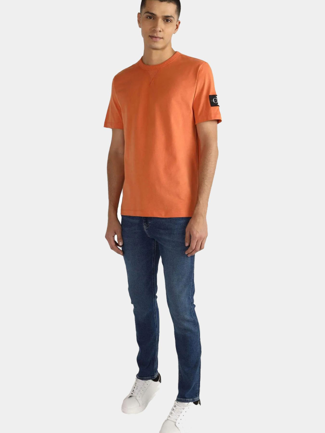 T-shirt badge regular orange homme - Calvin Klein Jeans