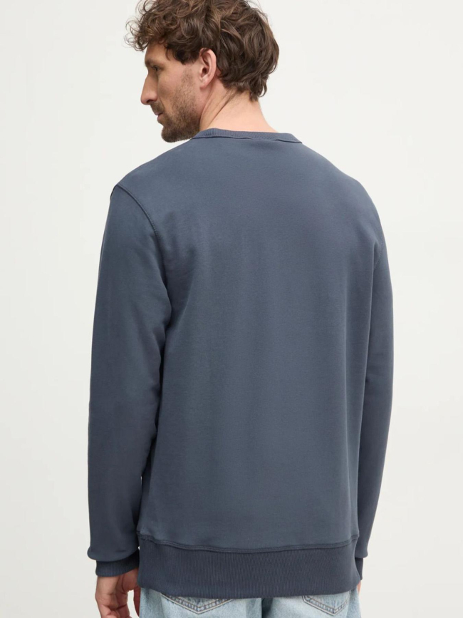 Sweatshirt woven label gris anthracite homme - Calvin Klein Jeans