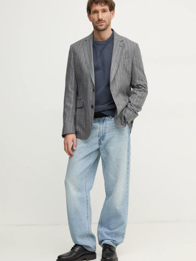 Sweatshirt woven label gris anthracite homme - Calvin Klein Jeans