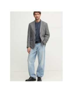 Sweatshirt woven label gris anthracite homme - Calvin Klein Jeans