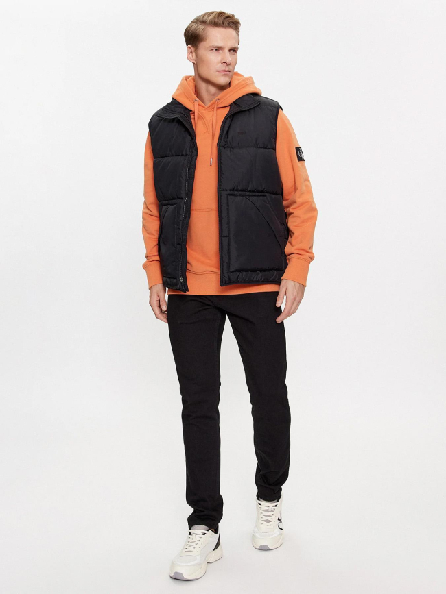 Sweat à capuche badge orange homme - Calvin Klein Jeans