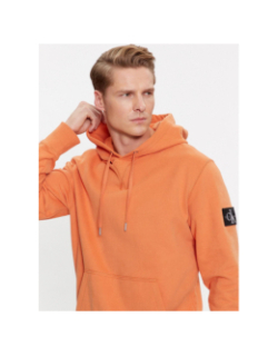 Sweat à capuche badge orange homme - Calvin Klein Jeans