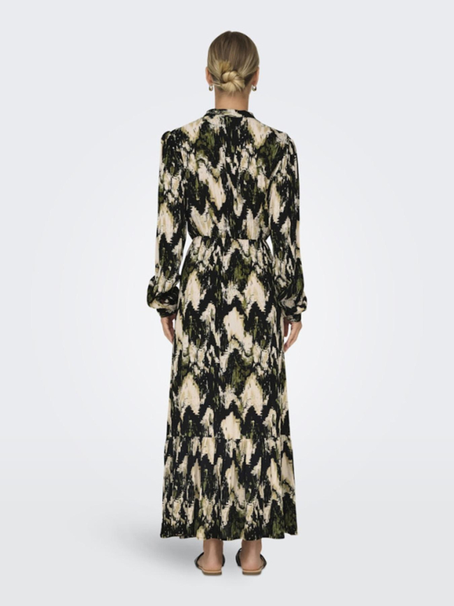 Robe midi jessie noir vert femme - Only