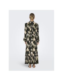 Robe midi jessie noir vert femme - Only